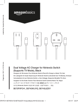 AmazonBasics Dual Voltage USB Type-C to AC Power Adapter Charger for Nintendo Switch - 6 Foot Cable, Black Manuel utilisateur