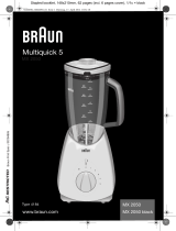 Braun Blender MX 2050 BLACK Manuel utilisateur