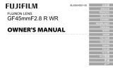 Fujifilm GF45mmF2.8 R WR Manuel utilisateur