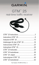 Garmin GTM 25 z bezterminowa subskrypcja komunikatow drogowych Manuel utilisateur