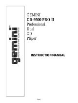 Gemini CD-9500 Pro III Manuel utilisateur