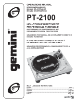 Gemini Turntable PT 2100 Manuel utilisateur