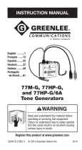 Greenlee 77MG, 77HP-G, 77HP-G/6A Tone Generator Manuel utilisateur