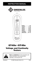 Greenlee GT-65e, GT-95e Voltage, Cont Testers (Europe) Manuel utilisateur