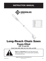 Greenlee LRF 75, 88 Long Reach Chain Saws (foam-filled) Manuel utilisateur