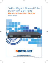 Intellinet 16-Port Gigabit Ethernet PoE  Switch with 2 SFP Ports and LCD Screen Guide d'installation