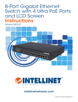 Intellinet 8-Port Gigabit Ethernet Switch with 4 Ultra PoE Ports and LCD Screen Quick Instruction Guide