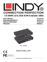 Lindy 100m C6 HDBaseT 2.0 HDMI & USB KVM Extender Manuel utilisateur
