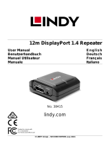 Lindy 12m DisplayPort 1.4 Repeater Manuel utilisateur