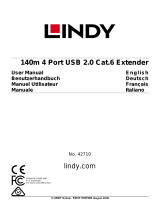 Lindy 140m 4 Port USB 2.0 Cat.6 Extender Manuel utilisateur