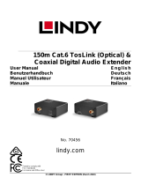 Lindy 150m Cat.6 TosLink (Optical) & Coaxial Digital Audio Extender Manuel utilisateur