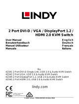 Lindy 2 Port DisplayPort 1.2, USB 2.0 & Audio Cable KVM Switch Manuel utilisateur
