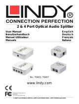 Lindy 2 Way TosLink Digital Optical Audio Splitter (up to 192kHz) Manuel utilisateur
