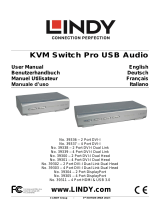 Lindy 2 Port DVI-I Single Link, USB 2.0 & Audio KVM Switch Pro Manuel utilisateur