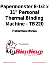 MyBinding Papermonster TB220 Manuel utilisateur