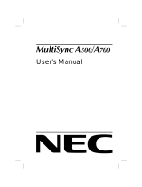 NEC MultiSync® A700 Manuel utilisateur