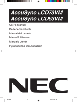 NEC AccuSync® LCD73VM Le manuel du propriétaire