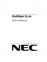 NEC MultiSync® E1100 Manuel utilisateur