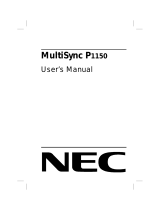 NEC MultiSync® P1150 Manuel utilisateur
