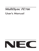 NEC MultiSync® FE700BK Le manuel du propriétaire
