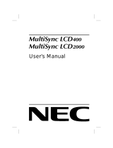 NEC MultiSync® LCD2000 Manuel utilisateur