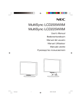 NEC LCD205WXM - MultiSync - 20" LCD Monitor Manuel utilisateur