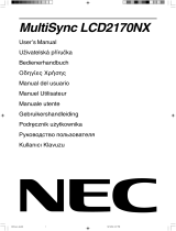 NEC MultiSync® LCD2170NX Le manuel du propriétaire