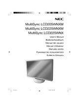 NEC MultiSync® LCD225WNX Le manuel du propriétaire