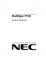 NEC MultiSync® P750 Le manuel du propriétaire