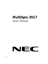 NEC MultiSync® XV17 Le manuel du propriétaire