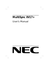 NEC XV17+ Manuel utilisateur