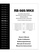 Rotel Five RB-985 MKII Le manuel du propriétaire