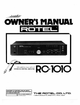 Rotel RC-1010 Le manuel du propriétaire