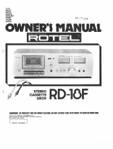 Rotel RD-18F Le manuel du propriétaire