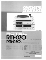 Rotel RM-820L Le manuel du propriétaire