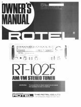 Rotel RT-1025 Le manuel du propriétaire