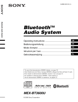 Sony Bluetooth Headset MEX-BT3600U Manuel utilisateur