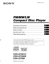 Sony CDX-GT200 - Fm/am Compact Disc Player Manuel utilisateur