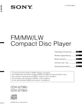 Sony CDX-GT35U - Fm/am Compact Disc Player Le manuel du propriétaire