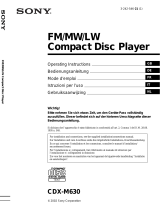 Sony CDX-M630 Le manuel du propriétaire
