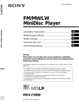 Sony MDX-F5800 Manuel utilisateur