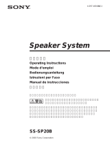 Sony Speaker System Manuel utilisateur