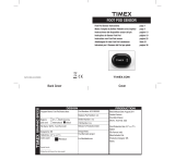 Timex W274 Foot Pod Sensor Le manuel du propriétaire