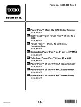 Toro PowerPlex 61cm 40V MAX Hedge Trimmer Manuel utilisateur