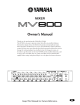 Yamaha MV800 Manuel utilisateur
