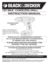 Black & Decker Cordless Drill Manuel utilisateur