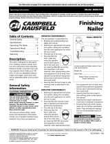 Campbell Hausfeld Finishing Nailer JB006750 Manuel utilisateur