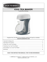 Back to Basics Ice Tea Maker Manuel utilisateur