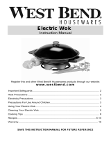 West Bend Housewares Electric Wok Manuel utilisateur
