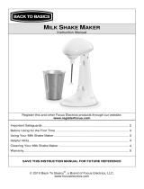 Back to Basics Milk shake Maker Manuel utilisateur